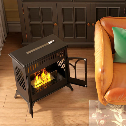 22" Bio Ethanol Fireplace Stove, Ethanol Fire Burner with Door