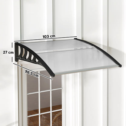 Door Canopy Outdoor Awning Rain Shelter for Window Porch, Clear