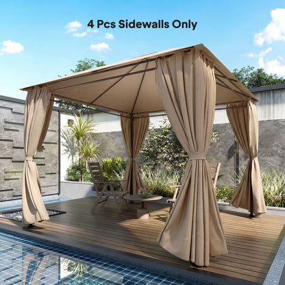 3 x 3 m Gazebo Replacement Curtains Privacy Panel Set, 4 Panels