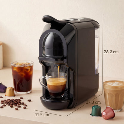 Pod Coffee Machine for Nespresso and Dolce Gusto Capsule, 19 Bar