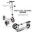 Folding Kick Scooter 2 Big Wheels Teens Adult 14+ Adjustable Ride On White