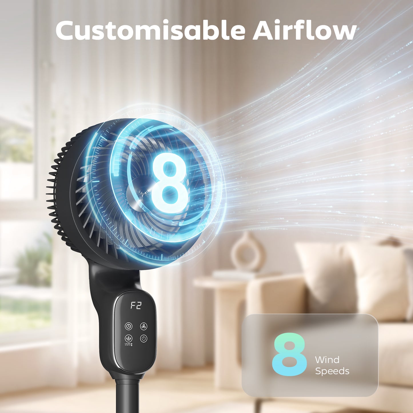 20 dB Standing Fan for Bedroom, Pedestal Fan with Oscillating