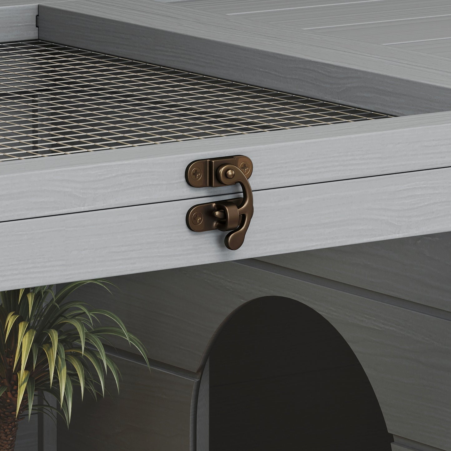 PawHut Tortoise House with Storage Cabinet, Lamp Holder, Openable Top