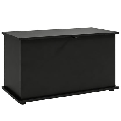 Storage Chest with Safety Hinged Lid, 102L Storage Box, Black