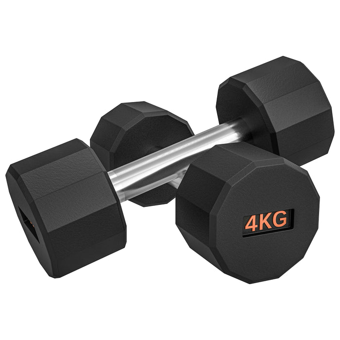 Dumbbells Weights Set with 12-Sided Shape and Non-Slip Grip, 2 x 4kg