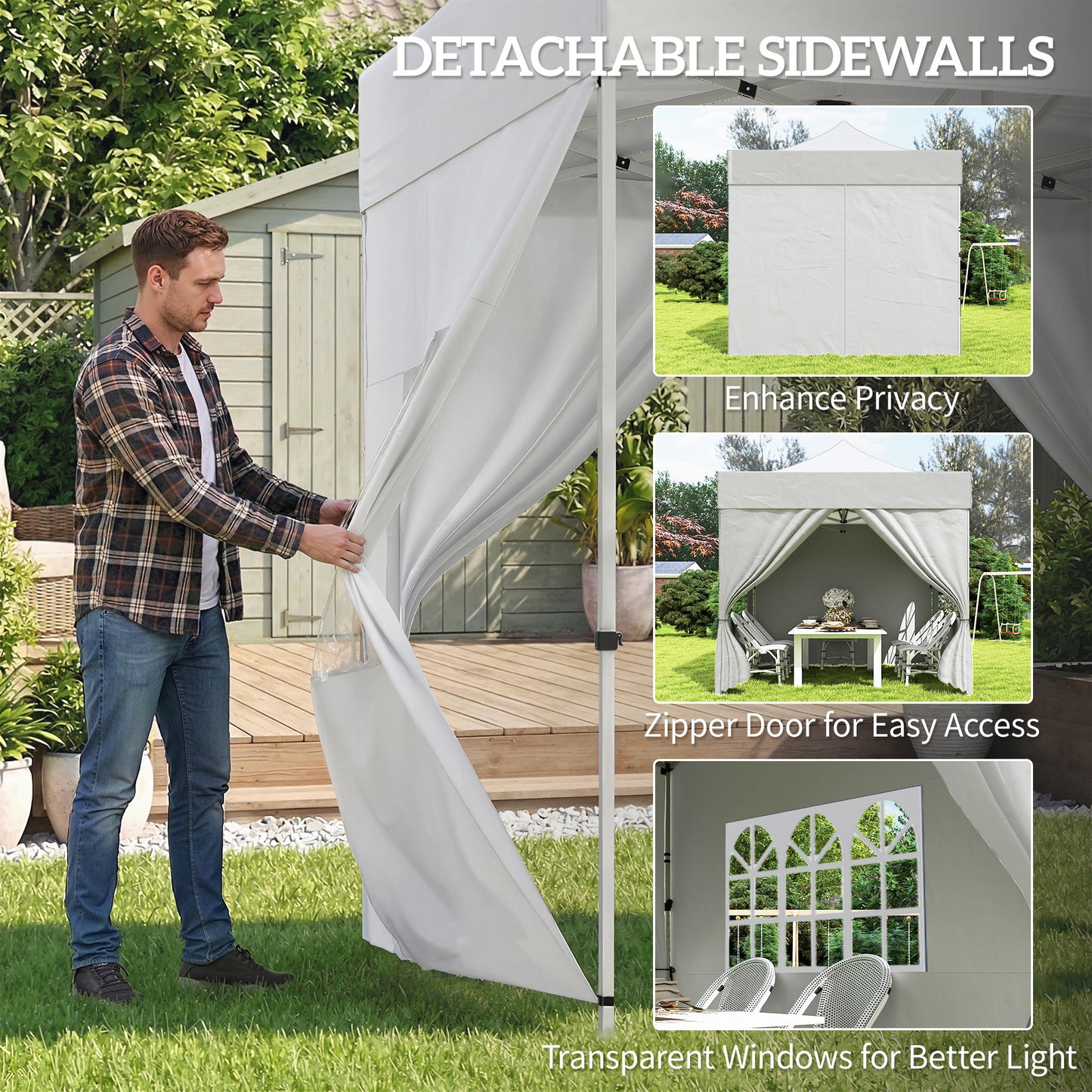 3 x 3 m Heavy Duty Pop Up Gazebo with Sides, UPF50+ Marquee Gazebo