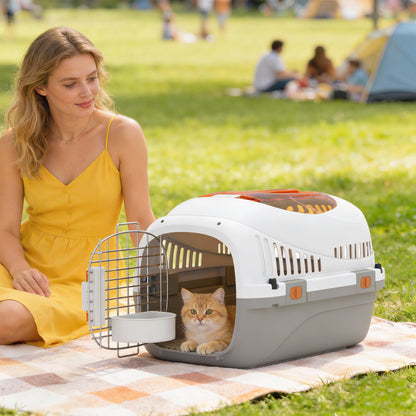 Plastic Pet Carrier, Top Load Hard Shell Cat Carrier, Max 4 KG