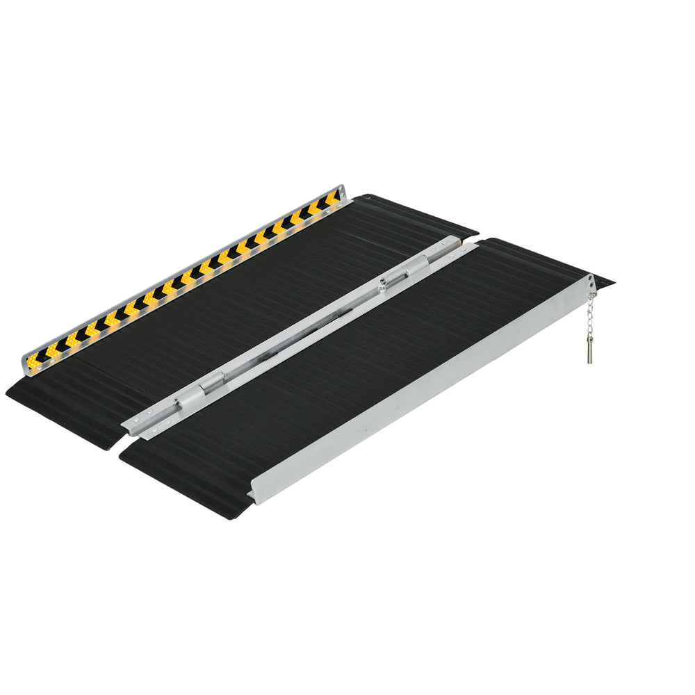 Return Ramp Wheelchair Ramp, 122L x 73Wcm, 272KG Capacity, Folding Aluminium Thres ...