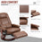 Swivel Recliner, Faux Leather Reclining Chair, Upholstered Armchair with Wooden Base for Living Room, Bedroom, Brown