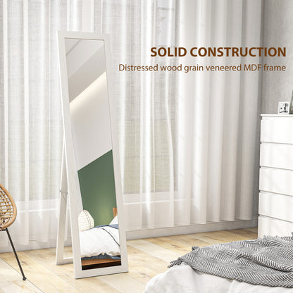 37 x 157 cm Full Length Mirror with Frame for Bedroom, White