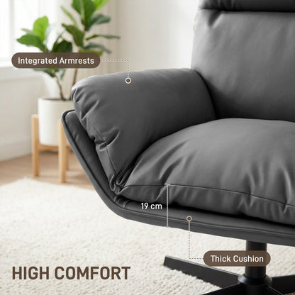 Accent Chair with 360 Swivel Dark Grey
