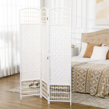 3 Panel Folding Room Divider, Privacy Screen, Freestanding Paravent Partition Separator for Living Room, Bedroom and Office, 120 x 170cm, White