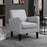 Modern Accent Chair, Occasional Chair with Rubber Wood Legs for Living Room, Bedroom, Grey