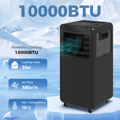 10000 BTU Mobile Portable Air Conditioner Room Ac Unit w/ RC, Black