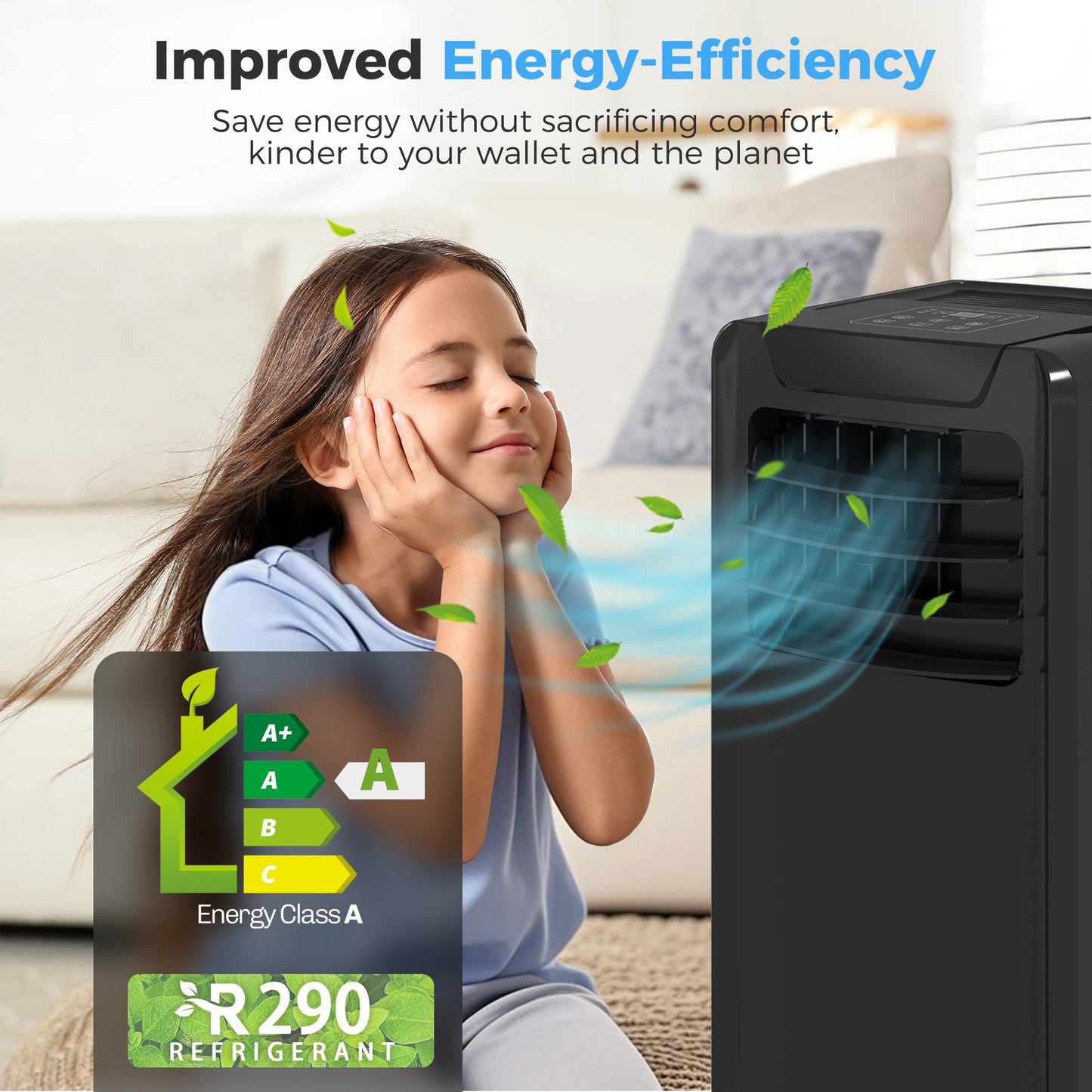 10000 BTU Mobile Portable Air Conditioner Room Ac Unit w/ RC, Black