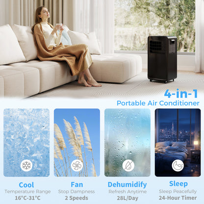 10000 BTU Mobile Portable Air Conditioner Room Ac Unit w/ RC, Black
