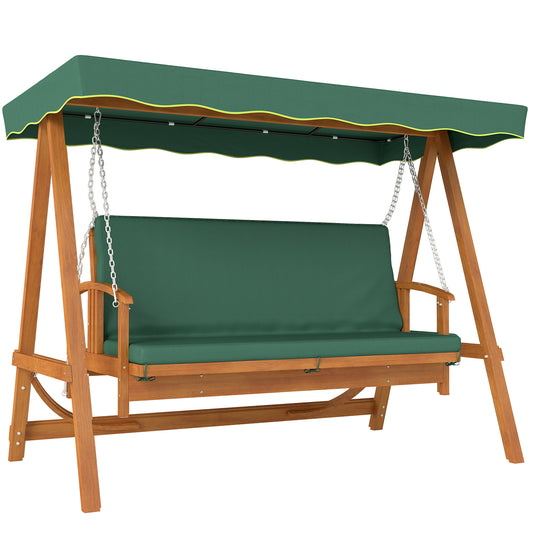3 Seater Wooden Garden Swing Chair Seat Hammock Bench Lounger Bed