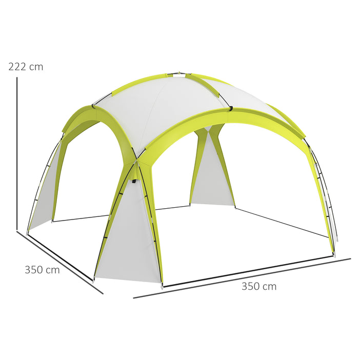 3.5 x 3.5M Camping Gazebo, Outdoor Event Shelter Dome Tent Garden Sun Shelter Patio Spire Arc Pavilion Camp Sun Shade, Green