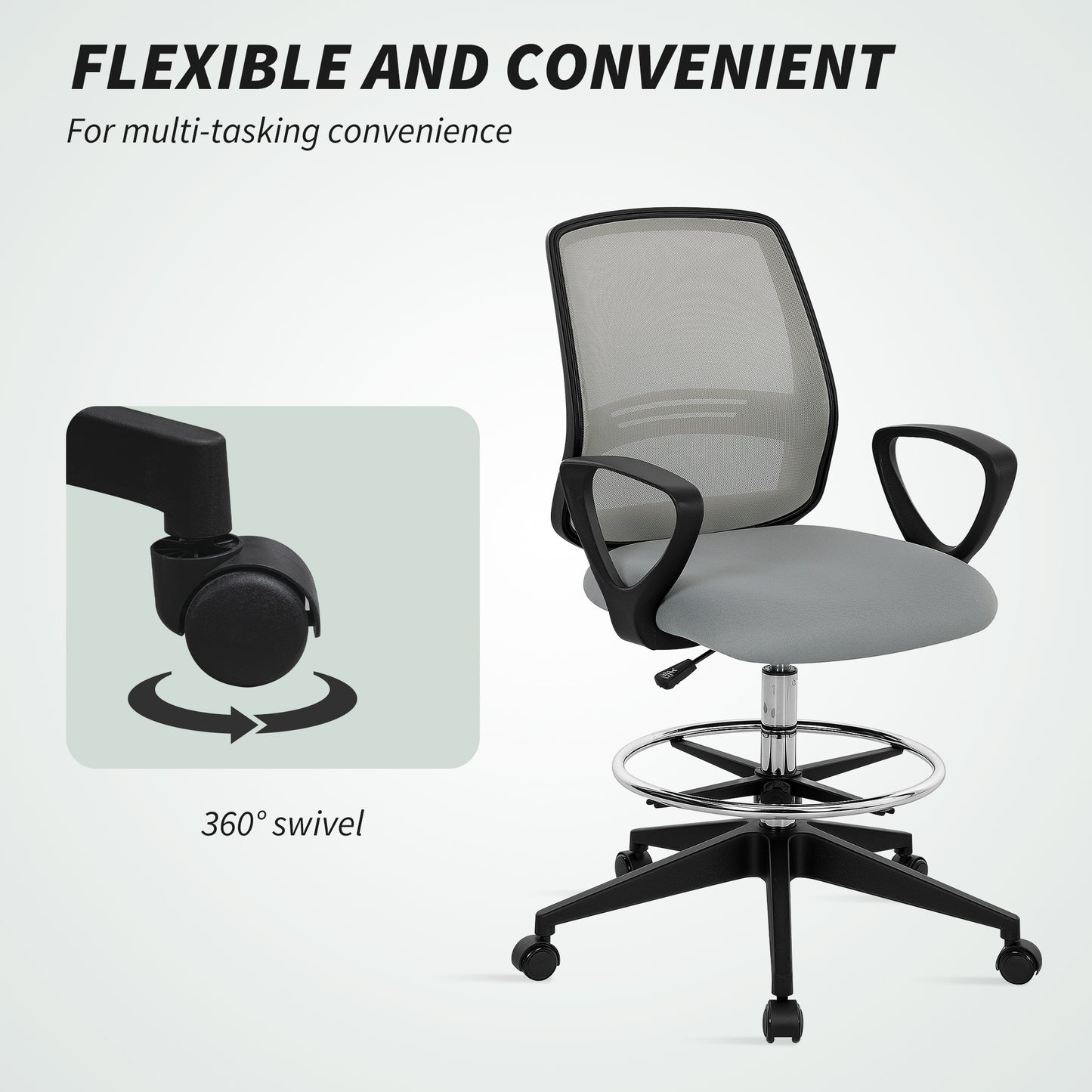 Draughtsman Chair Tall Office Chair with Adjustable Height
