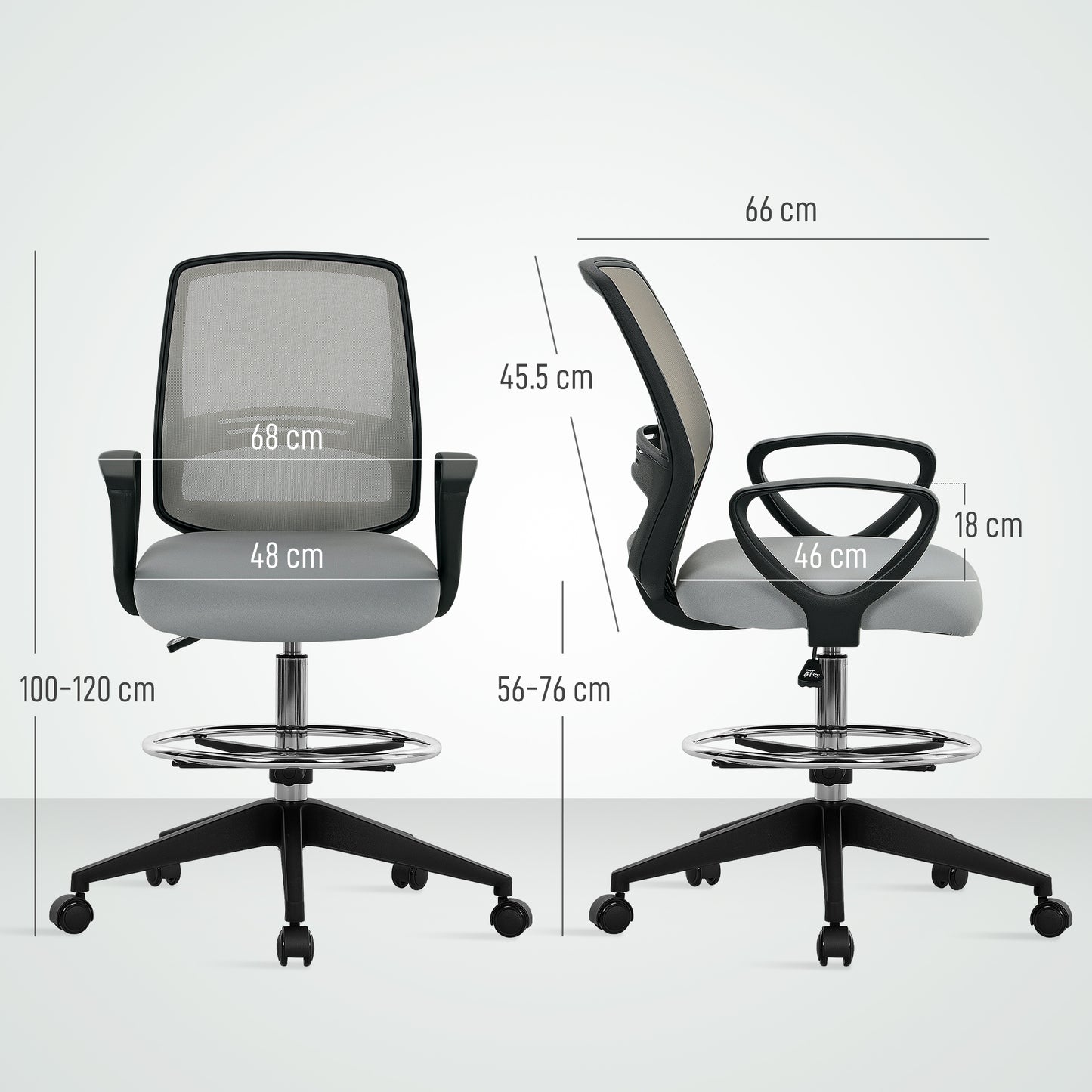 Draughtsman Chair Tall Office Chair with Adjustable Height