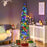 6' Artificial Prelit Christmas Trees Holiday D√©cor with Colourful LED Lights, Pencil Shape, Steel Base