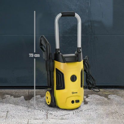 1800W Power Washer 150 Bar Pressure with Adjustable Nozzle, Yellow