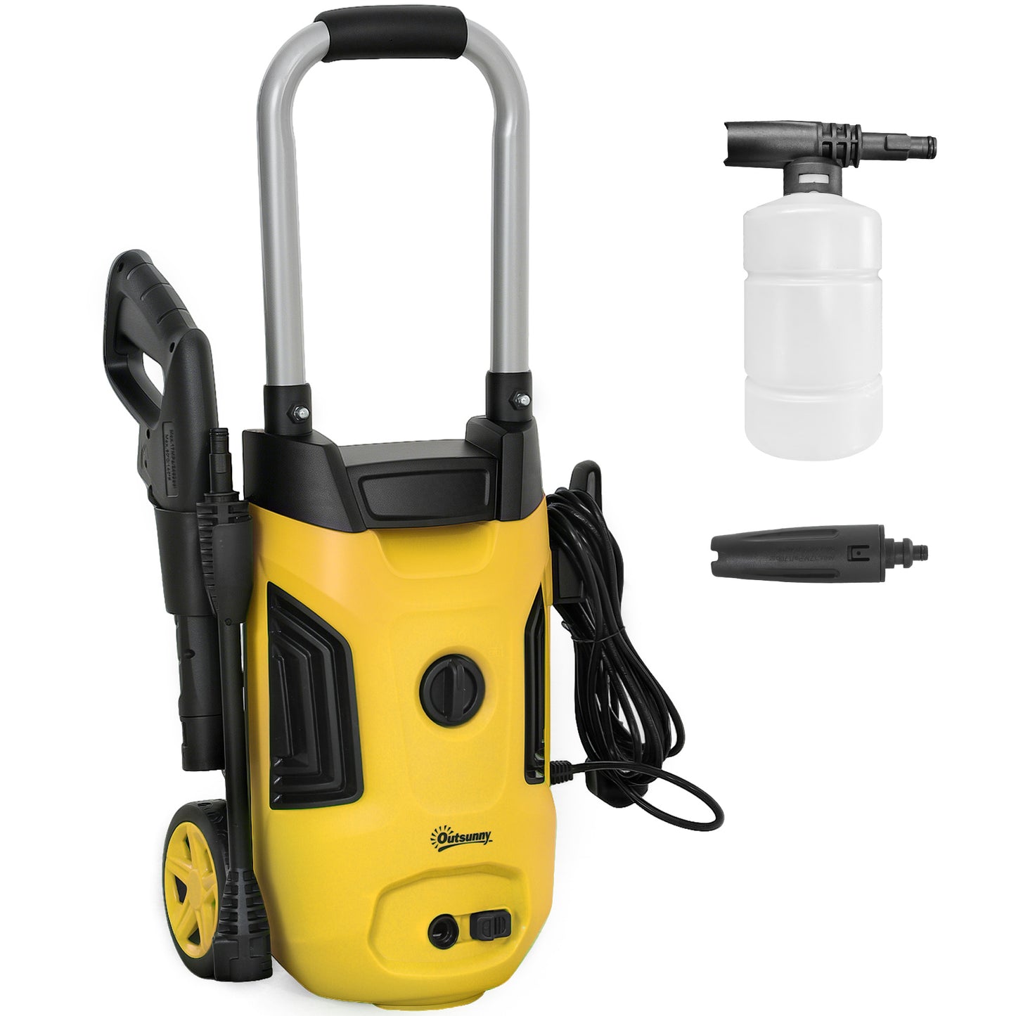 1800W Power Washer 150 Bar Pressure with Adjustable Nozzle, Yellow