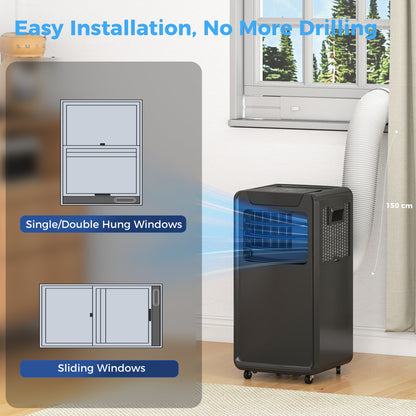 10000 BTU Mobile Portable Air Conditioner Room Ac Unit w/ RC, Black