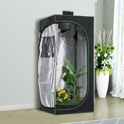 Mylar Hydroponic Grow Tent w/ Floor Tray for Indoor Plant 60x60x140cm