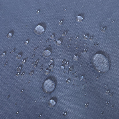 5-Seater Rattan Garden Furniture Cushioned Wicker Round  Bed with Coffee Table Patio Conversation Furniture Set, Grey with Blue Cushions