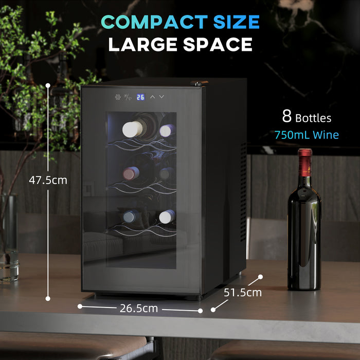 Freestanding Wine Cooler Fridge with 8 Bottle, 21 Litre Capacity