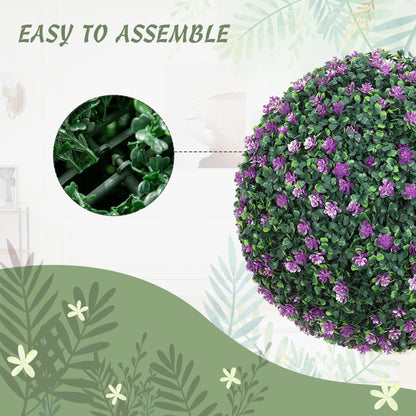 Set of 2 Artificial Topiary Balls Indoor Outdoor Faux Boxwood Balls