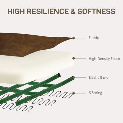 Upholstered Modern Accent Chair,  Armchair with Wood Legs, Brown