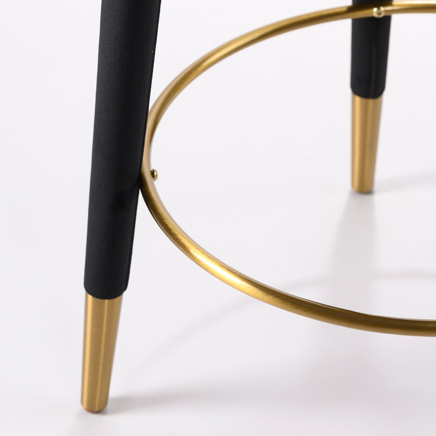 Sophia Counter Stool – Black - Brass Caps