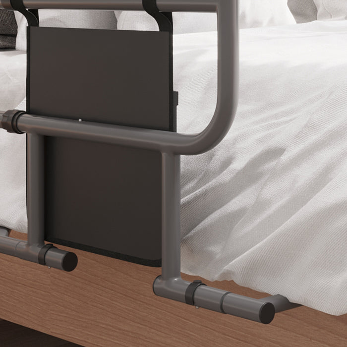 Folding Bed Rail for Elderly Adults, Bed Assist Rail with Storage Pocket Easy to Install, MaximumLoad 135kg, Black