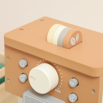 Kids Wooden Coffee Machine Toy, Pretend Role Play Toy