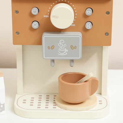 Kids Wooden Coffee Machine Toy, Pretend Role Play Toy