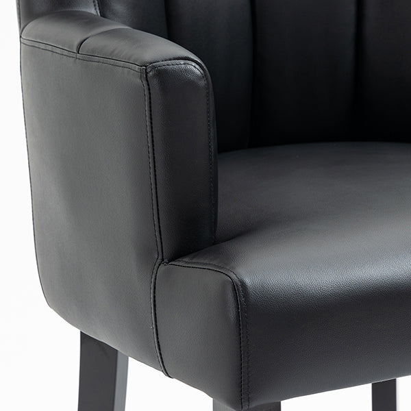 Hatfield Carver Chair - Black Faux Leather