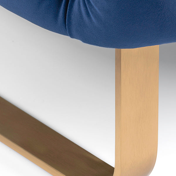 Grosvenor Two Seat Sofa - Navy Blue - Brushed Brass