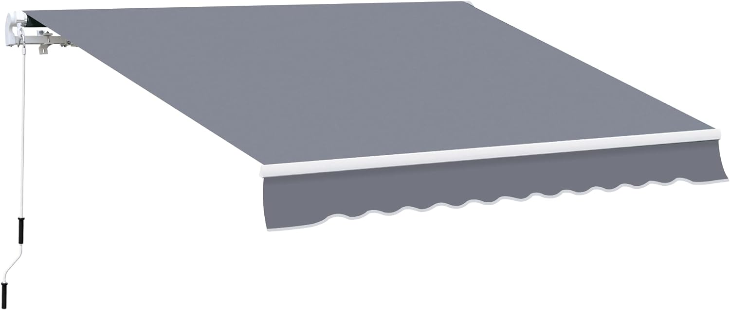 Manual Retractable Awning, size (4m x3m)-Grey