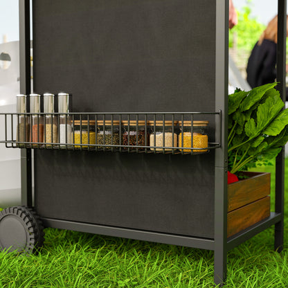 4 Burner Gas Barbecue Grill Portable Gas BBQ Grill with Lid, Black