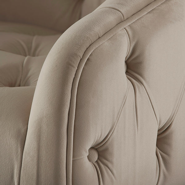 Sophia Dining Chair - Taupe - Brass caps