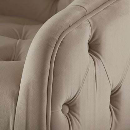Sophia Dining Chair - Taupe - Brass caps