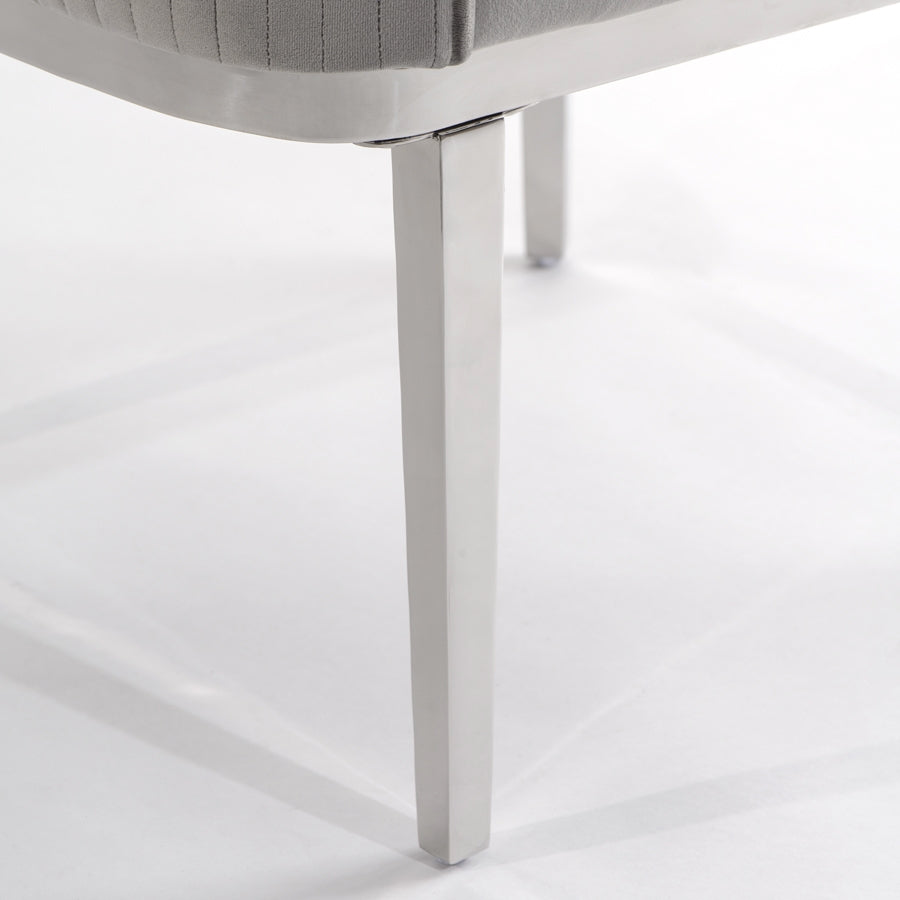 Ella Dining Chair - Dove Grey - Silver Base