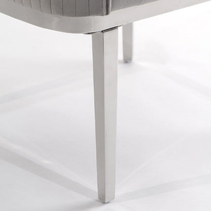 Ella Dining Chair - Dove Grey - Silver Base