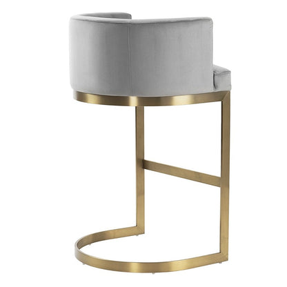 Lasco Bar Stool – Dove Grey - Brushed Brass Base