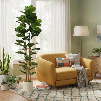 180cm Artificial Fiddle Leaf Fig Tree with Solid Wood Trunks