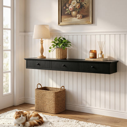 Shelf Wall-Mounted 93 x 15 x 10 cm Black
