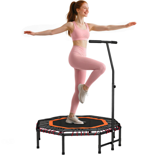 Foldable Trampoline w/ Adjust Handle, Max Load 150 KG, Orange