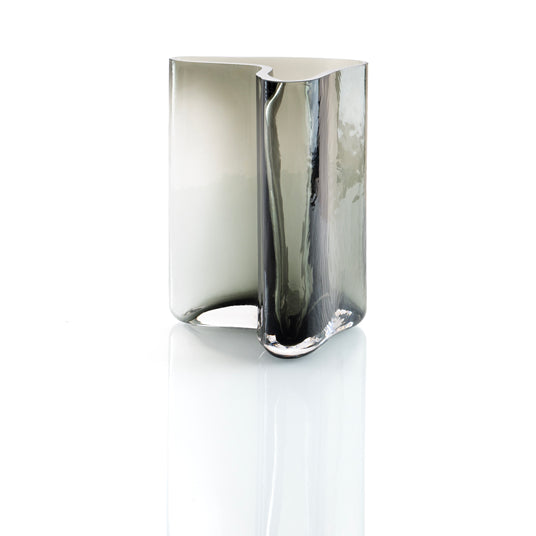 Small Smoked Grey Glass Vase